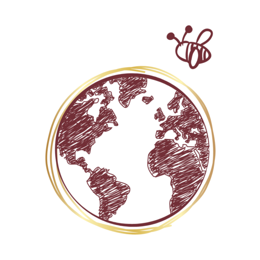 Icône planète logo rouge