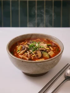 Bol de CHAEGAEJANG (soupe aux champignons épicée coréenne)